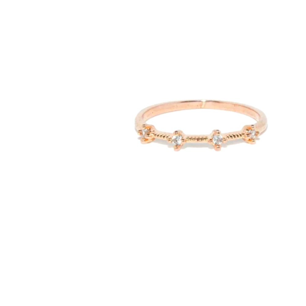 Faye rings 4 small cubic zirconia rose gold